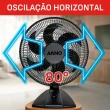 Ventilador de Mesa Arno 140W 40cm 6 Pás 3 Velocidades Preto VE2E 110V
